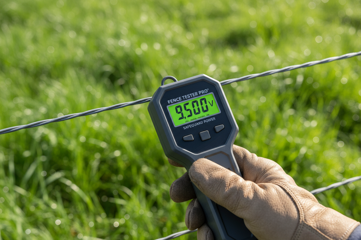 Solar Electric Fence Kit – 5 Mile, 10,000 Volts, Portable — Joe Avis Farms product photography